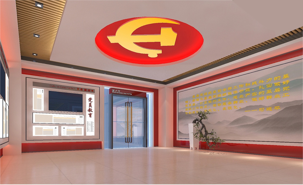展台搭建要有层次感，注重突出产品特色。